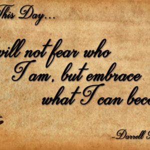 Motivational script quote on vintage parchment