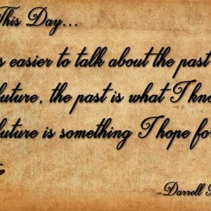 Inspirational quote about focusing on the future rather than the past.