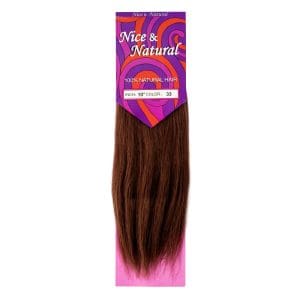 Packaged straight brown hair extension from Nice & Natural.