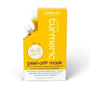 Yellow Dermactin turmeric peel-off mask packaging